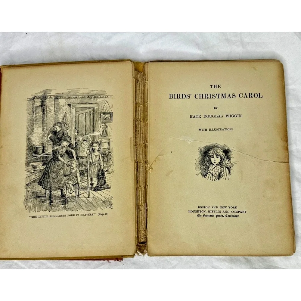 Kate Douglas Wiggin Bird's Christmas Carol Set 2 Books Vintage 1888 Set 2 AS IS